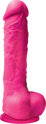 Ns Novelties Colours Pleasures Dildo Ρεαλιστικό Dildo με Όρχεις και Βεντούζα Φούξια 13cm
