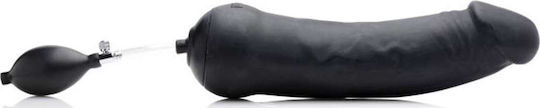 Tom of Finland Toms Inflatable Silicone Dildo Ρεαλιστικό Dildo Φουσκωτό με Βεντούζα Black 25cm