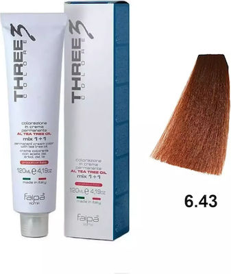 Faipa Three Colore Cream Color Haarfarbe 6.43 Blonde Dark Bronze Gold 120ml