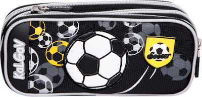 KalGav Soccer Pencil Case with 2 Compartments Black