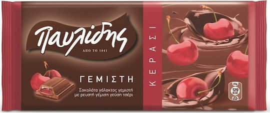 Παυλίδης Σοκολάτα Γάλακτος με Κεράσι 100gr 12τμχ