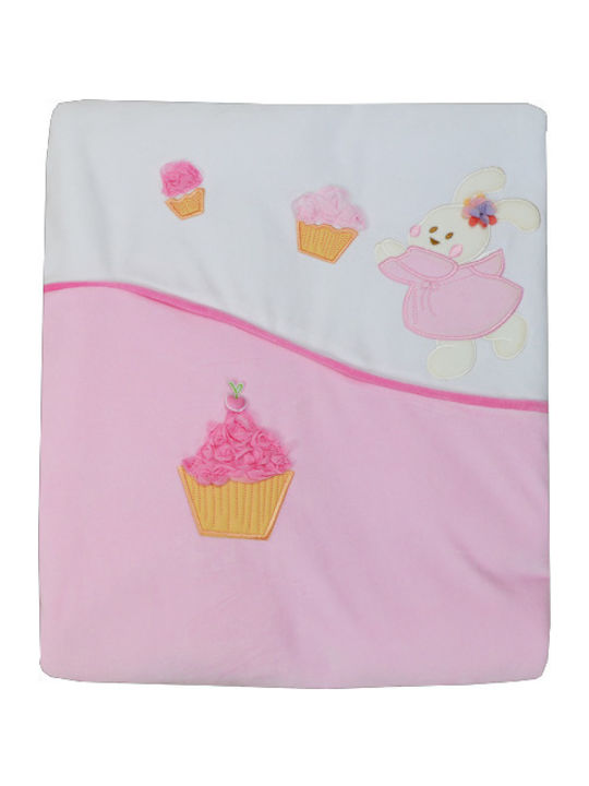 Bebe Stars Κουβέρτα Αγκαλιάς & Λίκνου Cupcake Βελουτέ Ροζ 90x110εκ.
