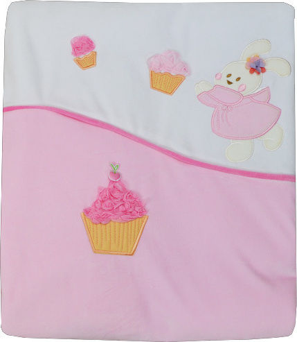 Bebe Stars Κουβέρτα Αγκαλιάς & Λίκνου Cupcake Βελουτέ Ροζ 90x110εκ.