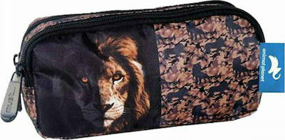 Animal Planet Lion Pencil Case with 2 Compartments Multicolored