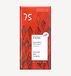 Vivani Fine Dark Organic Chocolate Dark Panama Cocoa & Coconut Sugar Vegan with 75% Cocoa 80gr 1pcs