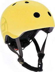 Scoot & Ride Kinderfahrrad- / Rollerhelme Scooter / Fahrrad Gelb mit integrierter LED-Lampe