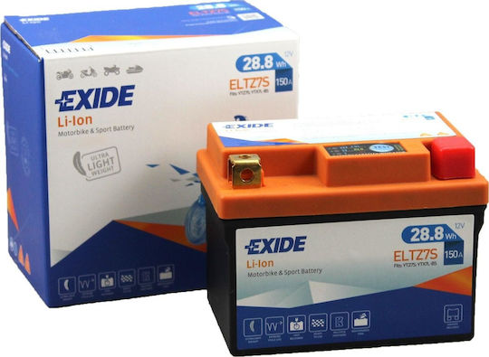 Exide li-ion Литиеви Мотоциклетна батерия YTZ7-BS 150Спецификация с капацитет 150Ах и 24Wh