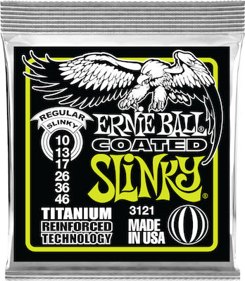 Ernie Ball Set of Titanium Strings for Electric Guitar Slinky Coated Titanium RPS Regular 10 - 46"