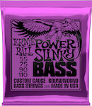 Ernie Ball Set Nickel gewickelt Saiten für Bass Slinky Bass 4-String Leistung 55 - 110" P02831
