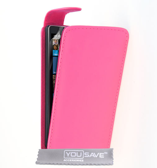 YouSave Accessories Vertikaler Flip Synthetisches Leder Rosa (Nokia Lumia 930)