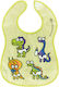 Laken Katuki Saguyaki Dinos Waterproof Bib Plastic with Hoop & Loop Fastener & Pocket Green for 24 m+ YBD