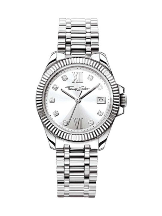 Thomas Sabo Divine Γυναικείο Ρολόι 33mm Μπαταρίας με Ασημί Μεταλλικό Μπρασελέ