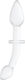 Shots Chrystalino Doubler Dildo din sticlă Alb 17cm