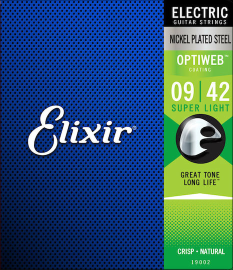 Elixir Πλήρες Σετ Nickel Plated Steel Χορδών για Ηλεκτρική Κιθάρα Optiweb 9 - 42"