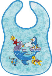 Laken Dolfin Waterproof Bib Plastic with Hoop & Loop Fastener & Pocket Light Blue for 24 m+ YBDA