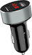 Andowl Car Charger 3.1A with Ports: 2xUSB and Voltmeter Black Color