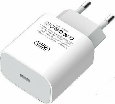 XO Φορτιστής Χωρίς Καλώδιο με Θύρα USB-C 18W Power Delivery Λευκός (L40)