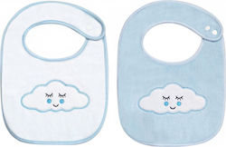 Kikka Boo Sleepy Cloud Σαλιάρα Υφασμάτινη με Κουμπί Blue 2τμχ