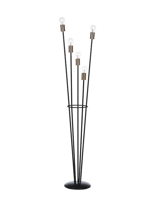 Bizzotto Torch Floor Lamp H155xW34cm. with Socket for Bulb E27 Black