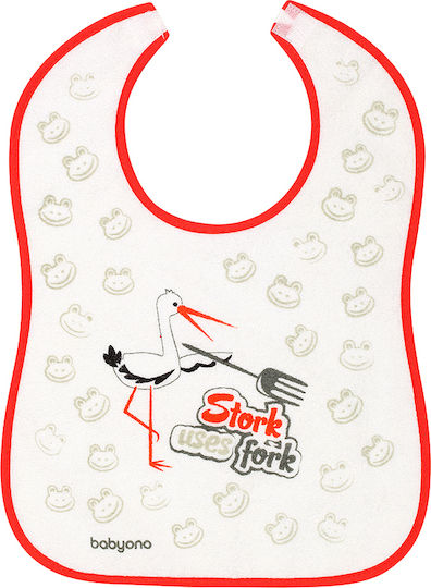 Babyono Lätzchen Stoff mit Bügelverschluss und Schlaufe Red, Stork für 9 m+