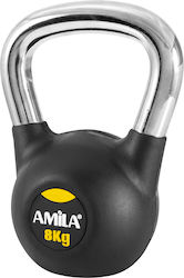 AMILA Kettlebell от Гума 8кг Черен