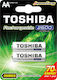 Toshiba Tnh-6gme Rechargeable Battery AA Ni-MH 2600mAh 1.2V 2pcs