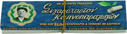 Tou Pappou Cigarette Rolling Papers Slim King Size with Cone Tips 33 sheets 1pcs