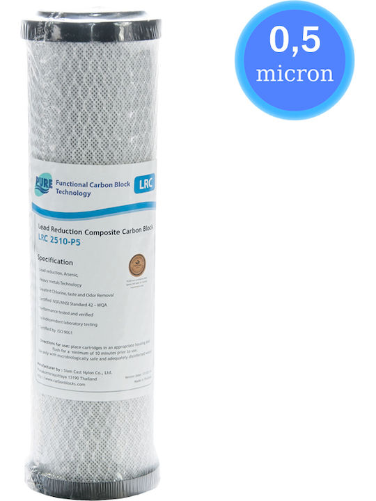 Pure Countertop and Under Sink Water Filter Replacement made of Activated Carbon 10" LRC 0.5 μm