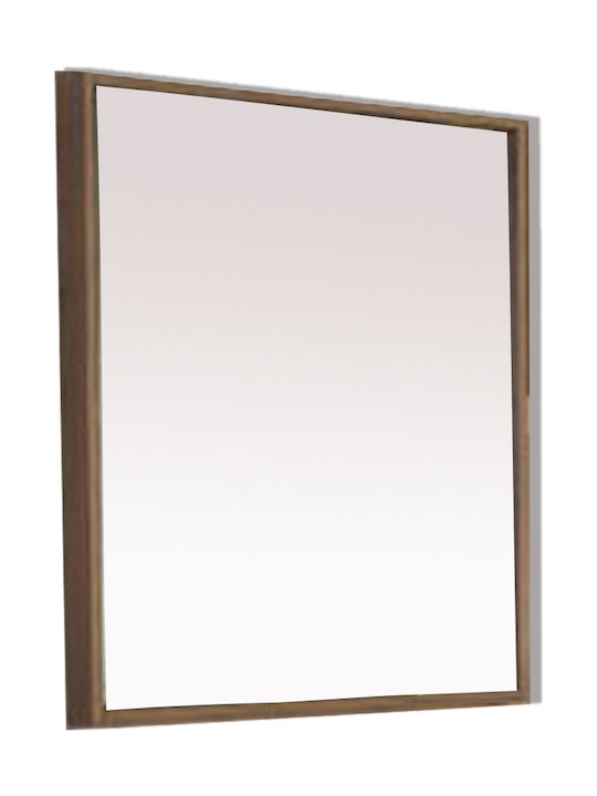 Aline 752 Wall Mirror with Brown Wooden Frame 75x75cm 1pcs