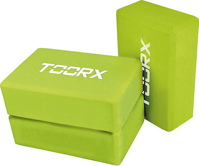 Toorx AHF-025 Yoga Block Green 23x15x7.5cm with Diameter 7.5cm