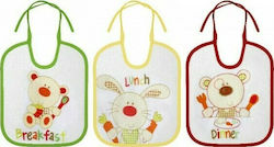 Lorelli Small Bib Fabric with Lace Band Bear 3pcs