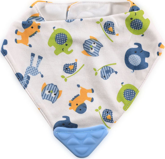 Lorelli Blue Birds Bandana Fabric with Hoop & Loop Fastener Banana Blue Elephant