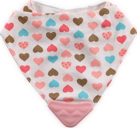 Lorelli Pink Hearts Bandana Fabric with Hoop & Loop Fastener Pink Hearts