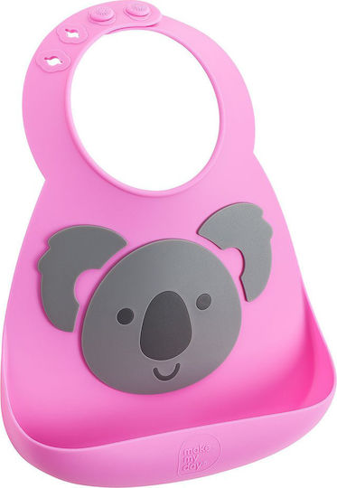 Make my Day Αδιάβροχη Σαλιάρα Πλαστική με Κουμπί Koala με Τσέπη για 6 m+