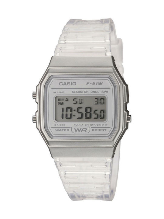 Casio Digital Ceas de Damă cronograf cu Transparent Curea din