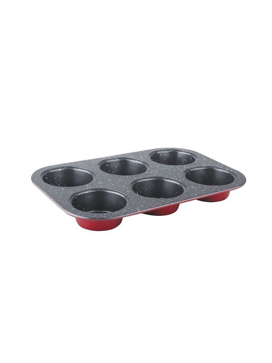 Elekom Backform Törtchen/Muffins Aluminium 6 Plätze 26.5x17.5x3cm 1cm