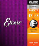 Elixir Complete Set 80/20 Bronze String for Acoustic Guitar Nanoweb