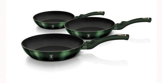Berlinger Haus Emerald Collection Set de tigăi din aluminiu Emerald Collection cu strat de piatră BH-6168 3buc