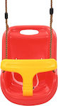vidaXL Κούνια με Προστατευτικό και Ζώνη Ασφαλείας Πλαστική για 6+ Μηνών Κόκκινη