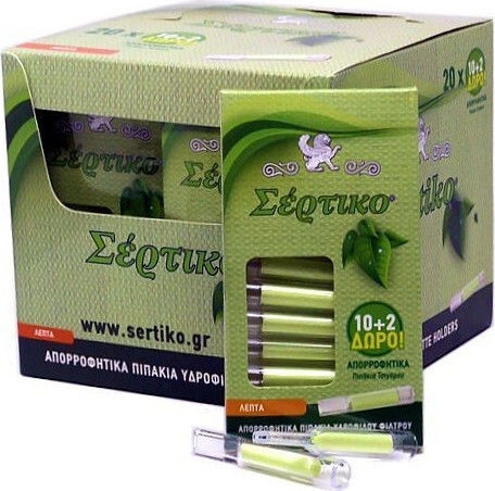Sertiko Slim 6mm Green Cigarette Pipes 20 x 12 Pieces