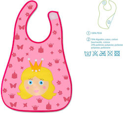 Kiokids Princess Waterproof Bib Fabric with Hoop & Loop Fastener Pink