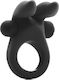 Shots Rabbit Cockring Δαχτυλίδι Πέους Σιλικόνης Μαύρο SHT213BLK