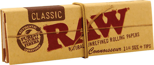 Raw Classic Zigarettenpapier 1+1/4 mit Kegelspitzen 50 Blätter 1Stück