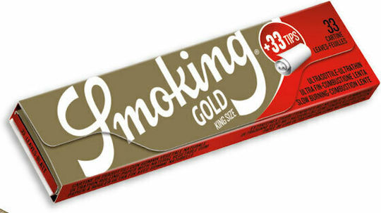Smoking Gold Zigarettenpapier King Size mit Kegelspitzen 33 Blätter 1Stück
