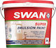 Swan Super Emulsion Πλαστικό Χρώμα Ακρυλικό για Εσωτερική Χρήση 10lt