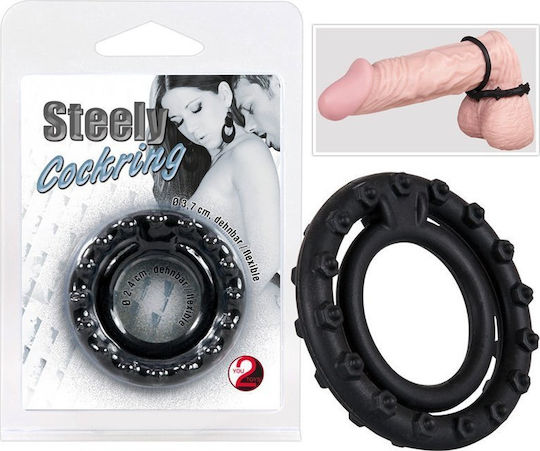 You2Toys Steely Clitoral Mass Silicone Ring Black