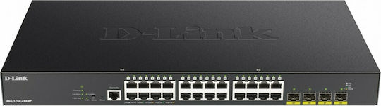 D-Link DGS-1250-28XMP Managed L2 PoE+ Switch with 24 Gigabit (1Gbps) Ethernet Ports and 4 SFP Ports