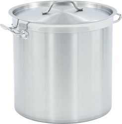 vidaXL Stainless Steel Marmite Capacity 50lt with Diameter 40cm and Height 40cm.