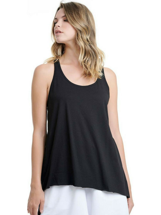 BodyTalk 1201-901221 Women's Athletic Cotton Blouse Sleeveless Black