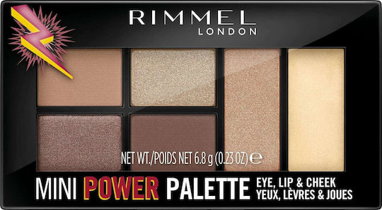 Rimmel Mini Power Makeup Palette for Face, Eyes & Lips 001 Fearless 6.8gr